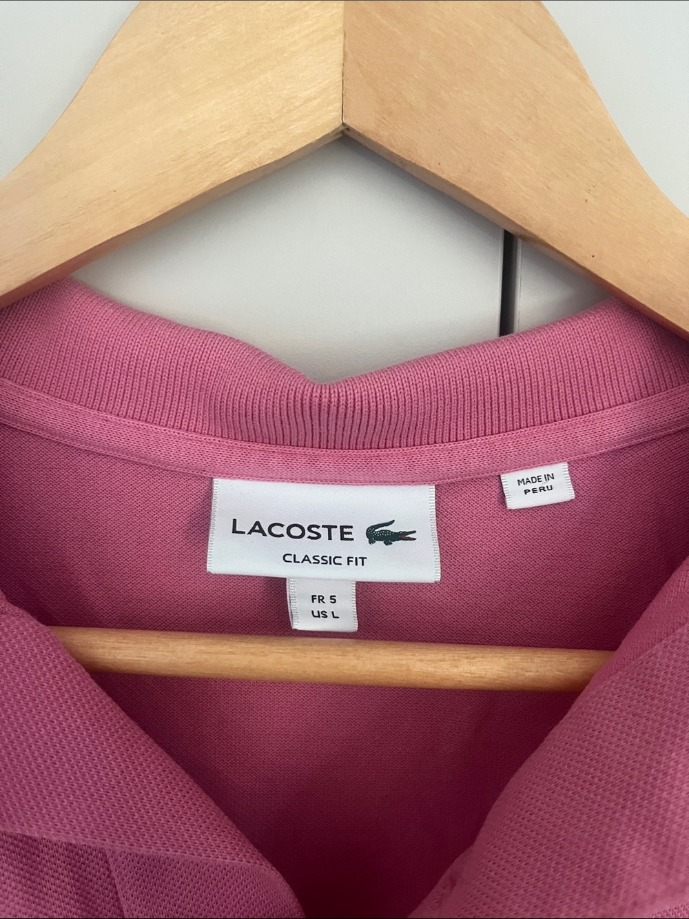 Lacoste Men's Rose Pink Polo Shirt with Crocodile Logo - Picture 2 of 4